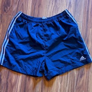 adidas Royal Blue Women's Running Shorts with White Stripes